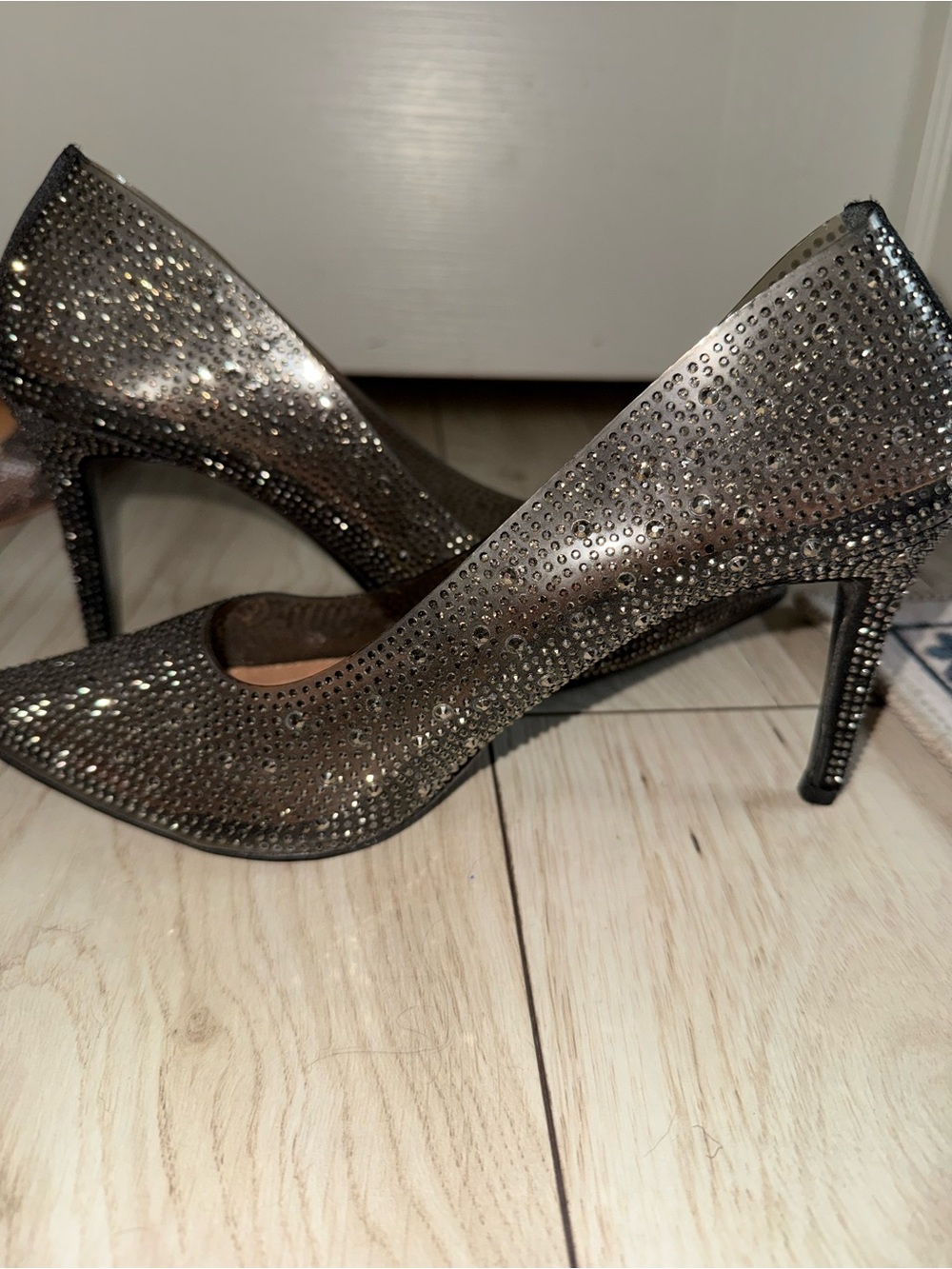 Carvela Sparkling Silver Rhinestone High Heel Pumps